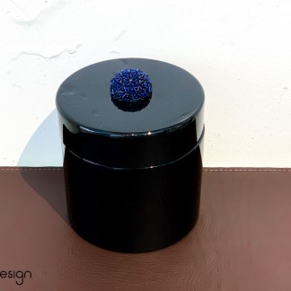 Lacquer box with beaded cap